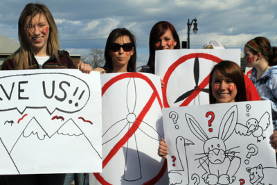 Protesters with signs